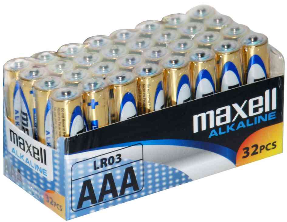 Maxell pack de 32 piles alcaline lr03 micro aaa 15v 790260.04.cn