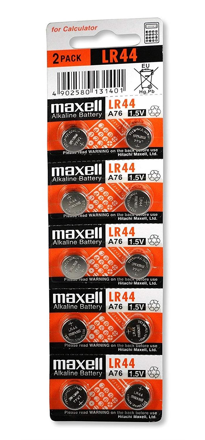 Maxell blister de 10 pile bouton alcaline lr44 a76 15v 11717000