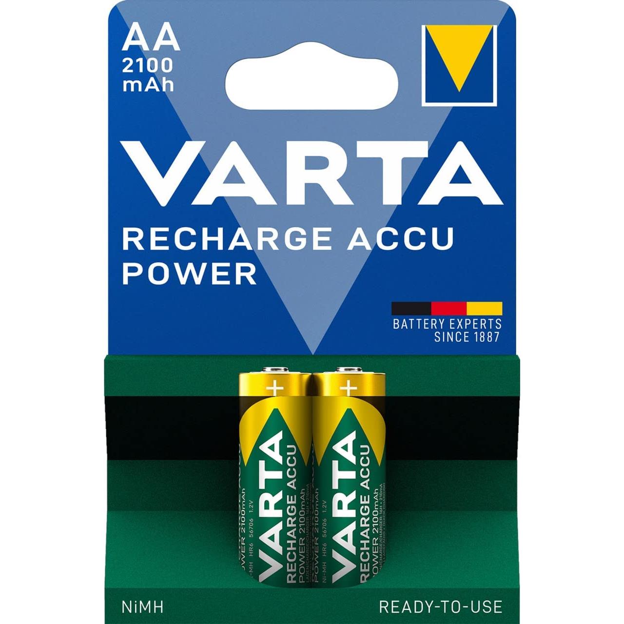 Varta blister de 2 piles rechargeables nimh aa/hr06 2100mah 56706101402