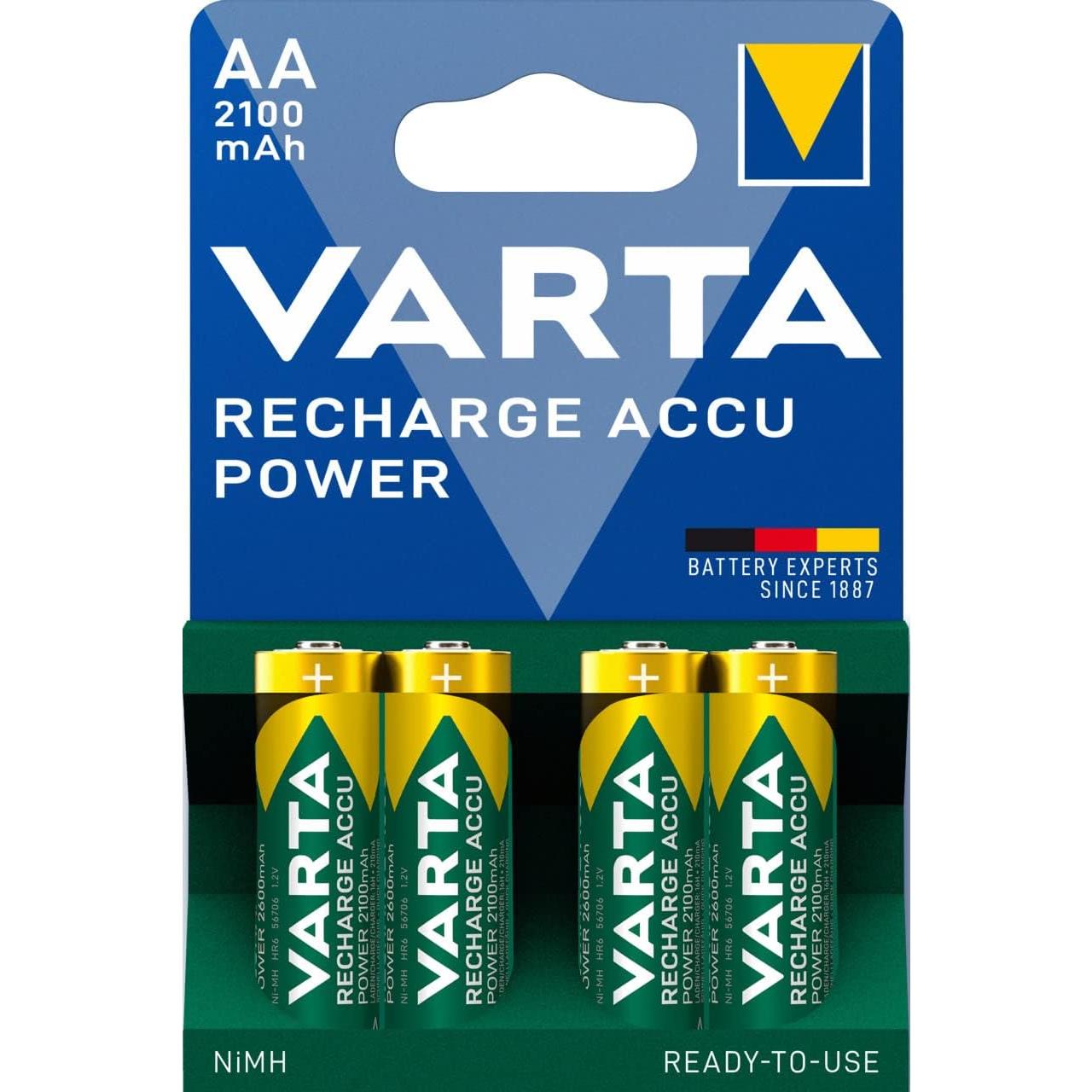 Varta blister de 4 piles nimh rechargeable accu mignon (aa) 2.100mah 56706101404