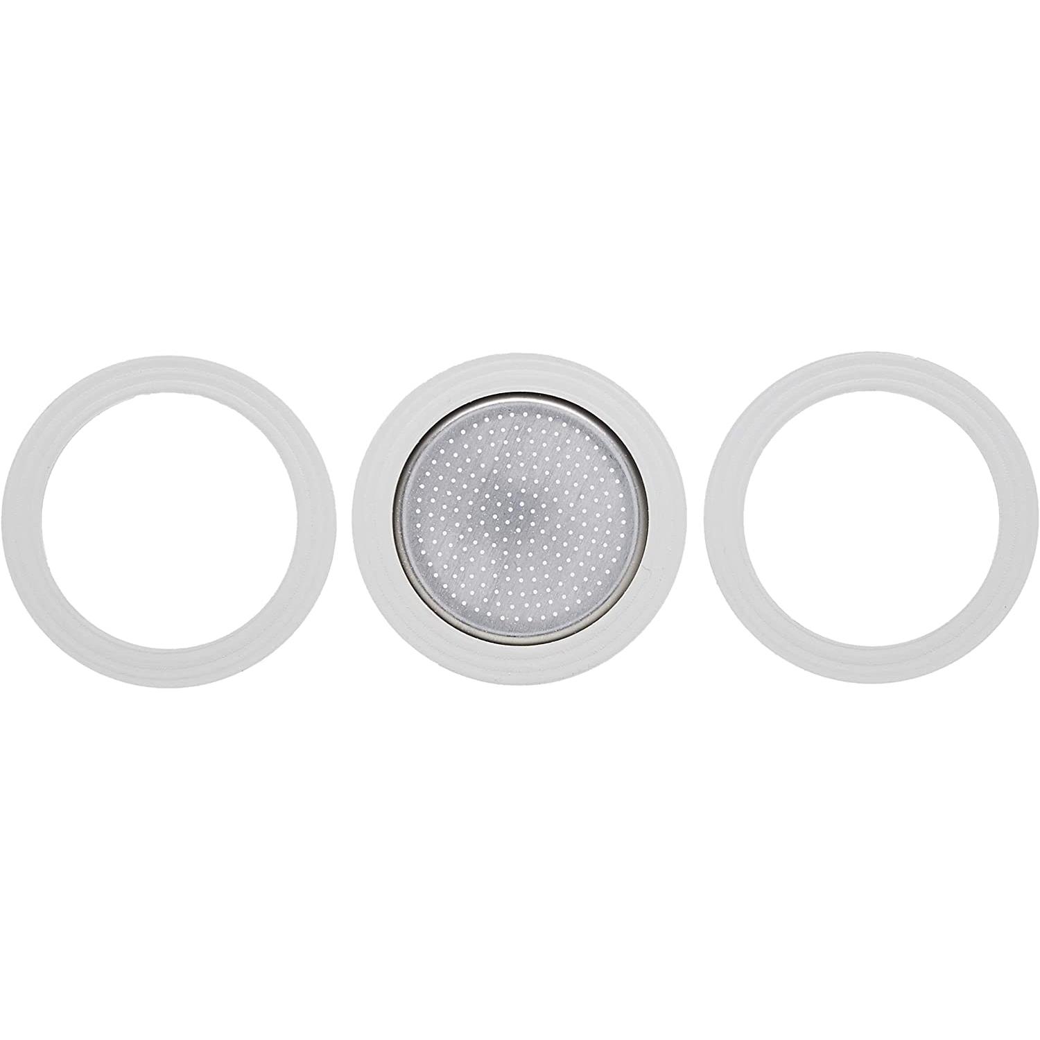 Bialetti lot de 3 joints (interne 40 mm) + 1 filtre original pour moka express 1 tasse 53310