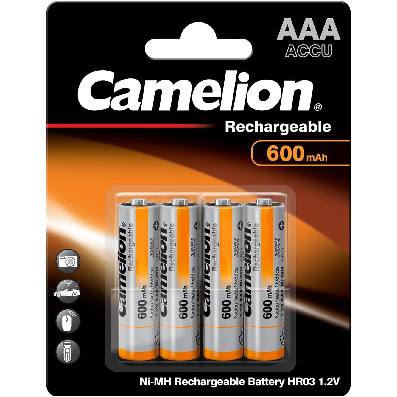 Camelion blister de 4 batteries rechargeables aaa micro 600mah 13155