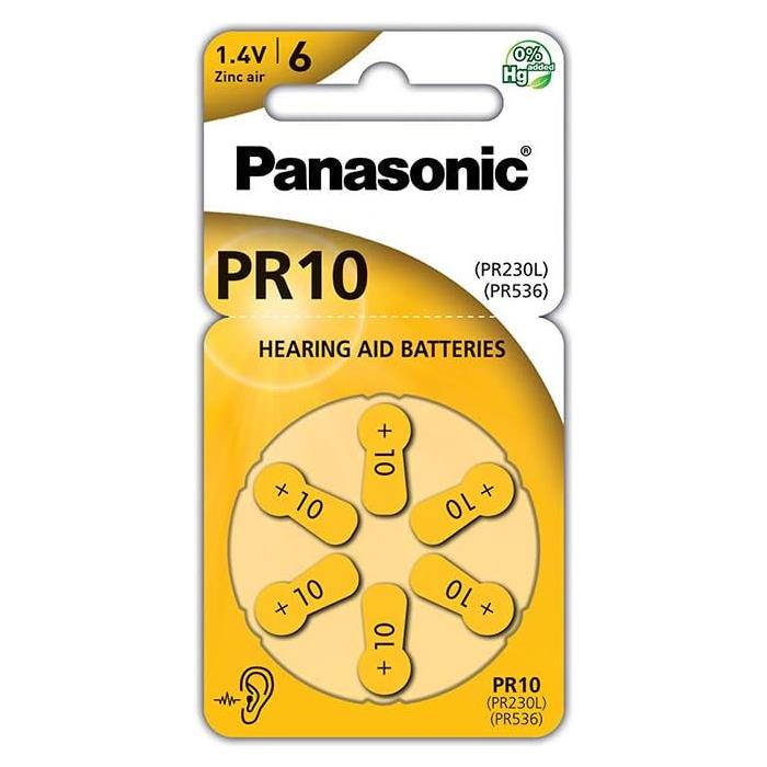 Piles panasonic pr10 zinc air pour appareils auditifs