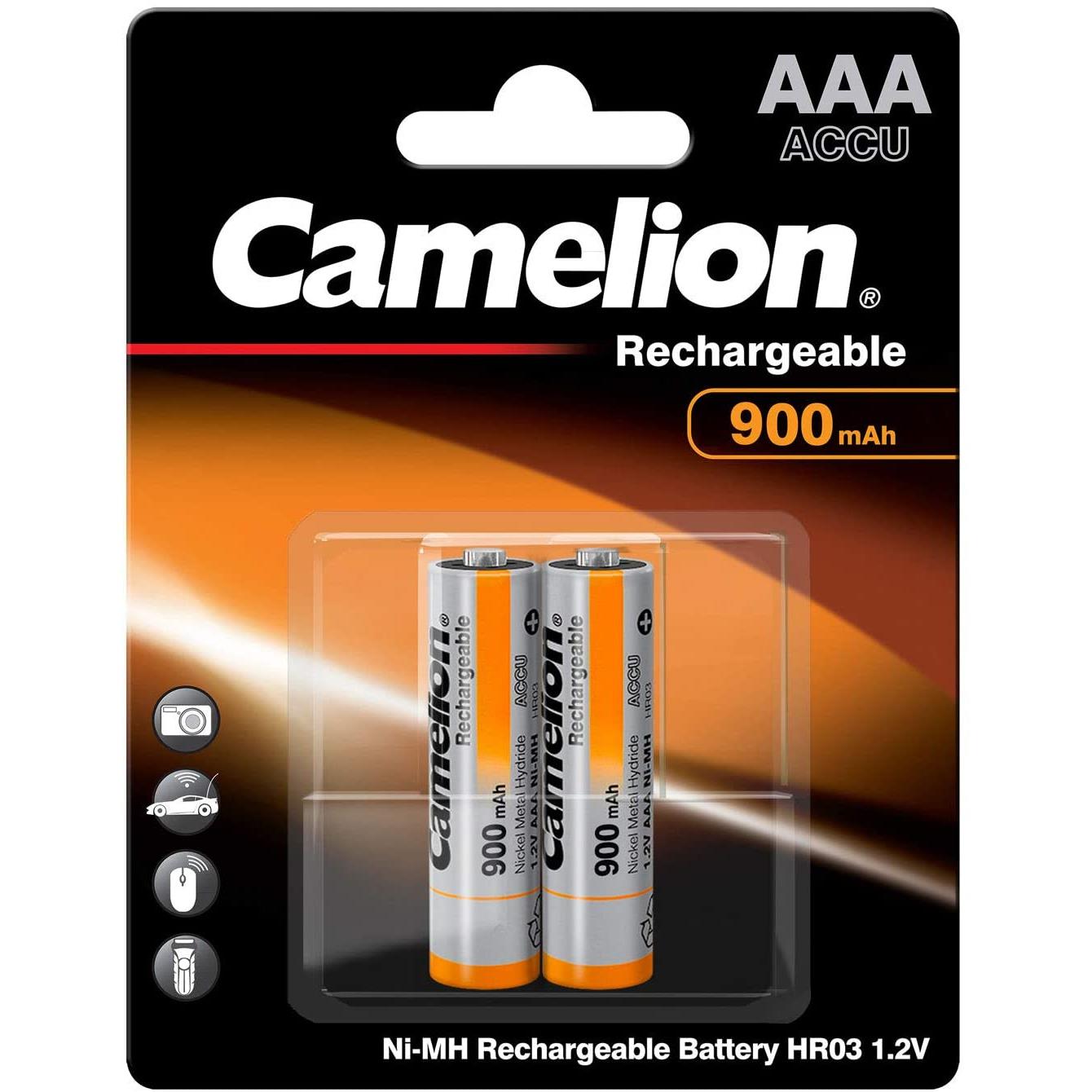 Pack de 2 piles rechargeables camelion aaa micro 900mah 17009203