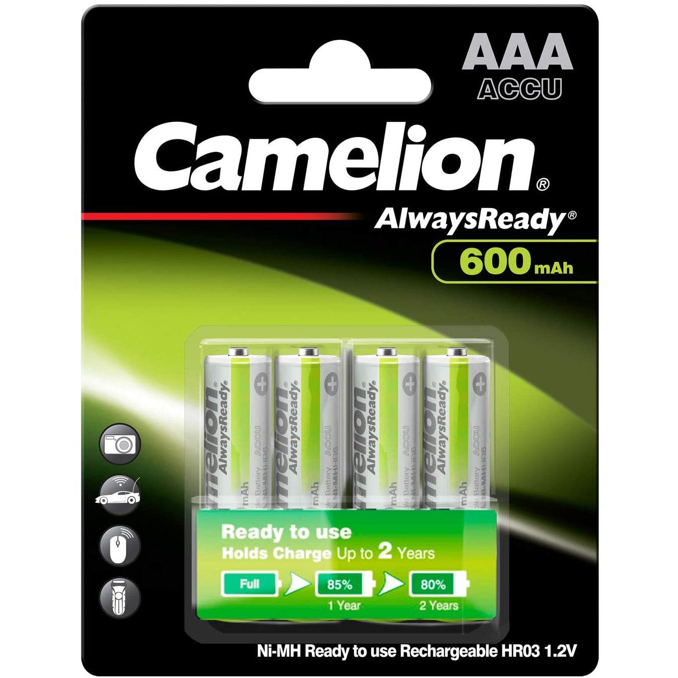 Pack de 4 piles rechargeables alwaysready micro aaa 600mah 17406403