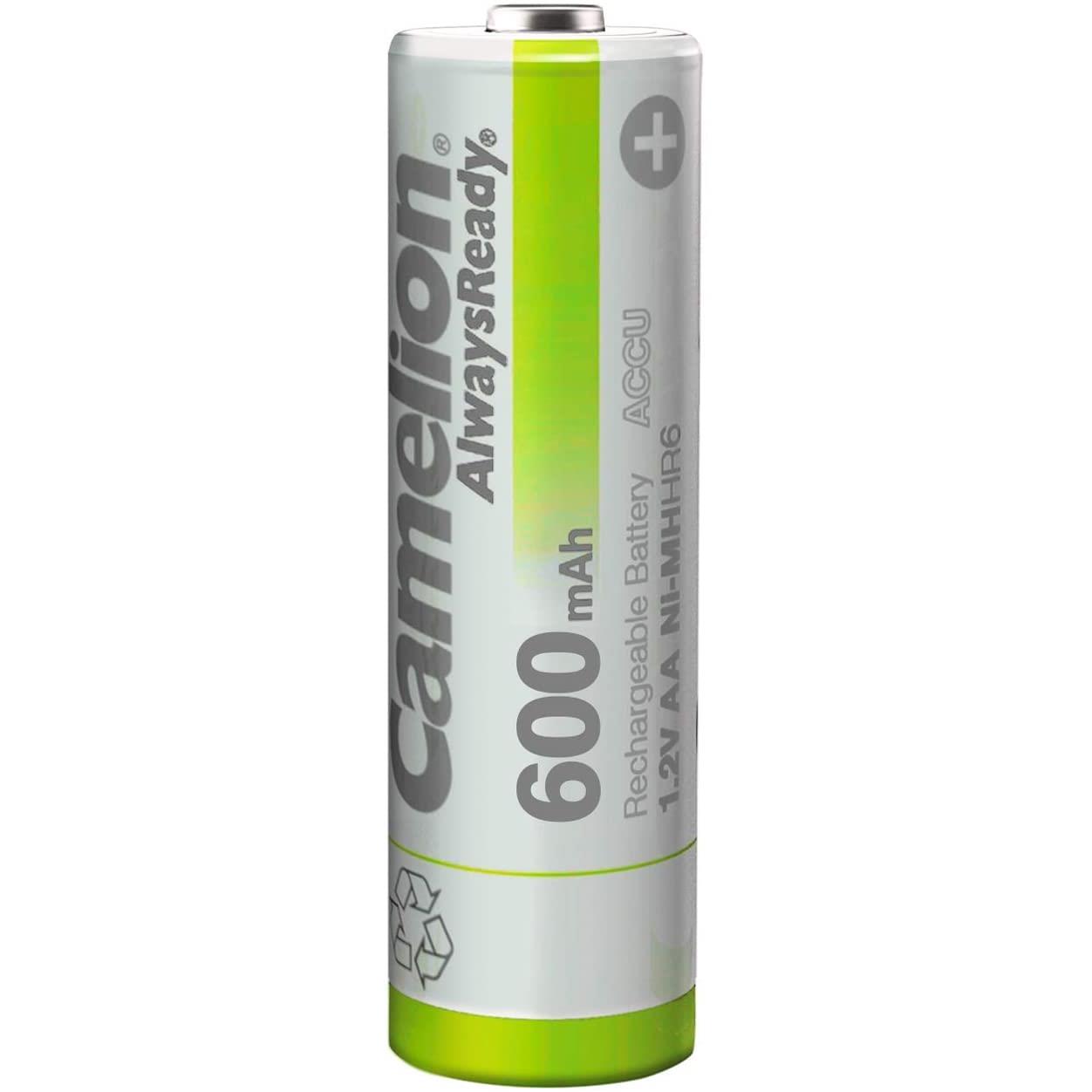 Pack de 4 piles rechargeables camelion alwaysready mignon aa 600mah 17406406