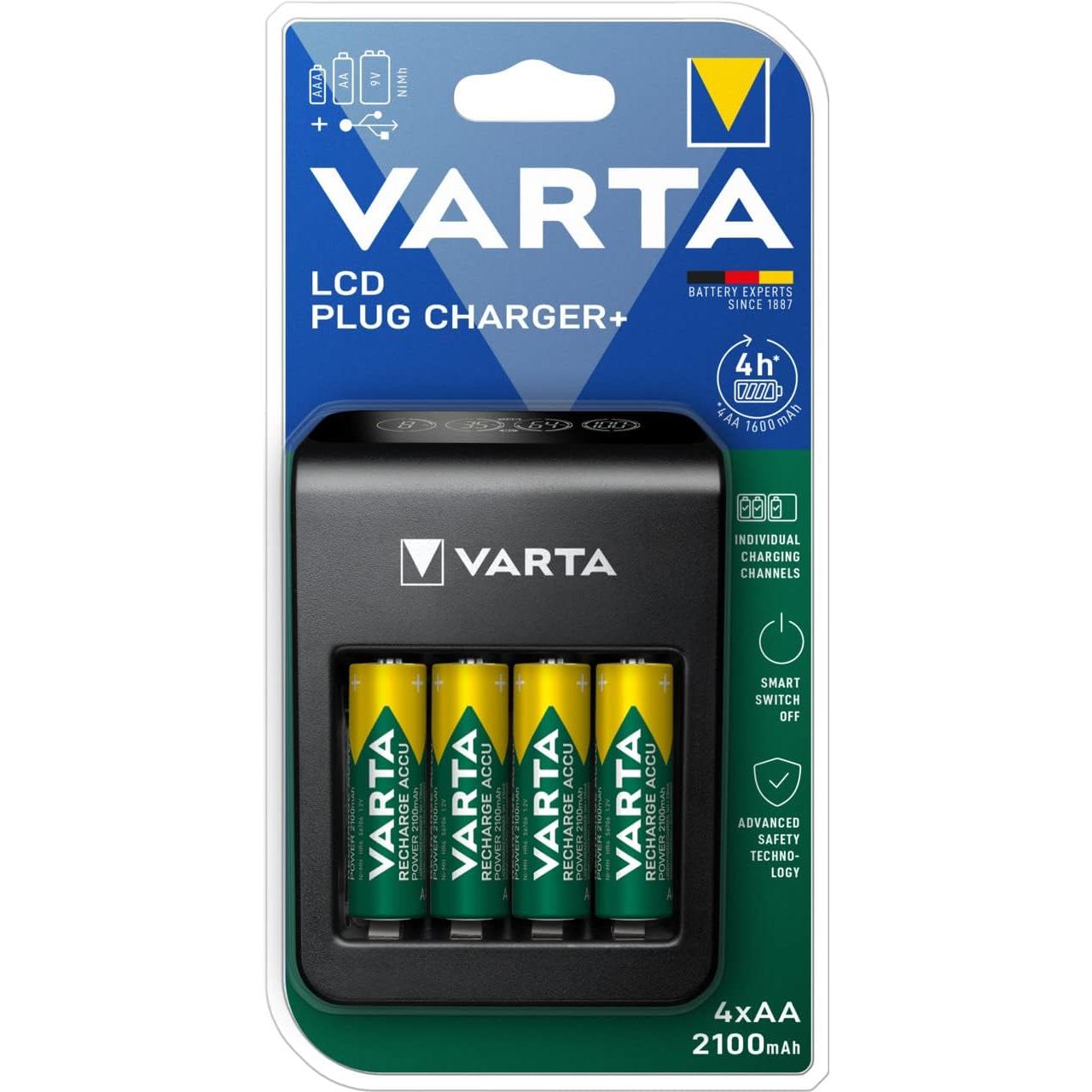 Varta chargeur plug pour batteries rechargeables aa/aaa 9v inclus 57687101441