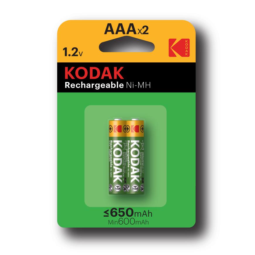 Kodak blister de 2 piles rechargeable ni-mh aaa hr03 650mah 30955042