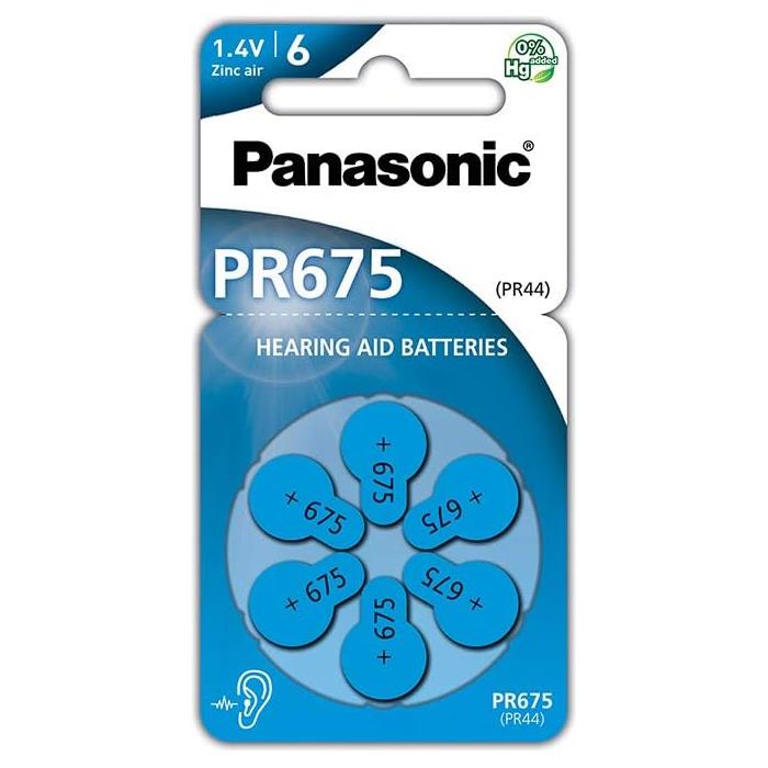 Piles panasonic pr675 zinc air pour appareils auditifs